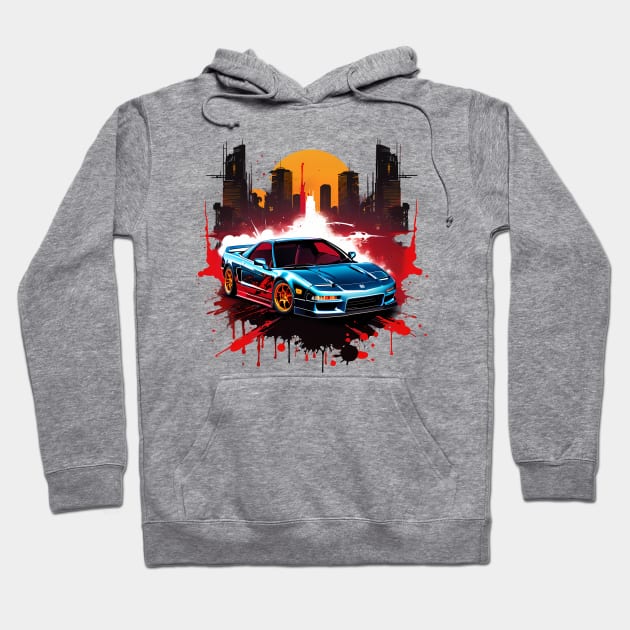 honda nsx city skyline Hoodie by TaevasDesign